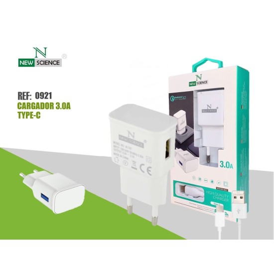CARREDADOR TYPE-C NEW SCIENCE 3.0A FC-13 ORIGINAL BRANCO CARREDADOR TYPE-C NEW SCIENCE 3.0A FC-13 ORIGINAL BRANCO
